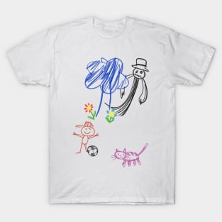 Whispers in the Shadows: Unveiling the Sinister Imaginations of Children's Creepy Scary Drawings T-Shirt